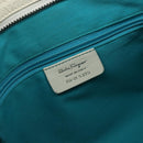 Salvatore Ferragamo Gancini Tote Bag Leather Silver White Auth BA7989-11