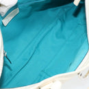 Salvatore Ferragamo Gancini Tote Bag Leather Silver White Auth BA7989-10