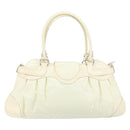 Salvatore Ferragamo Gancini Tote Bag Leather Silver White Auth BA7989-2