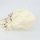 Salvatore Ferragamo Gancini Tote Bag Leather Silver White Auth BA7989-4