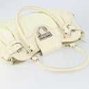 Salvatore Ferragamo Gancini Tote Bag Leather Silver White Auth BA7989-6