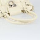 Salvatore Ferragamo Gancini Tote Bag Leather Silver White Auth BA7989-7