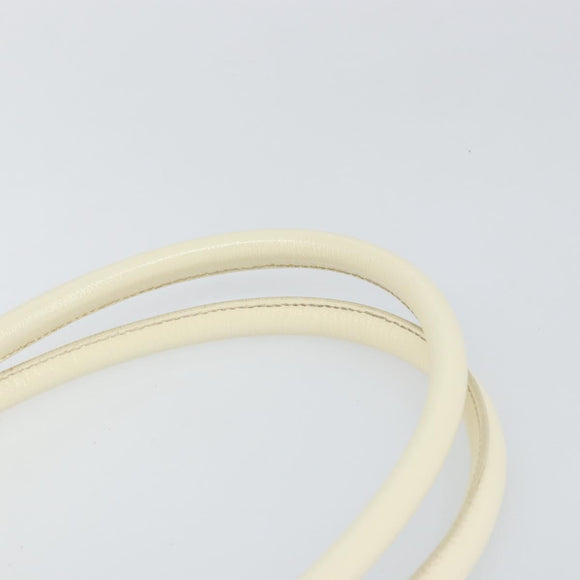 Salvatore Ferragamo Gancini Tote Bag Leather Silver White Auth BA7989