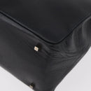 Salvatore Ferragamo Gancini Tote Bag Leather Navy Silver Auth BA7990-16