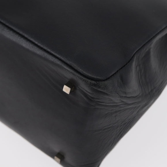 Salvatore Ferragamo Gancini Tote Bag Leather Navy Silver Auth BA7990