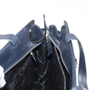 Salvatore Ferragamo Gancini Tote Bag Leather Navy Silver Auth BA7990-18