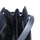 Salvatore Ferragamo Gancini Tote Bag Leather Navy Silver Auth BA7990-19