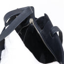 Salvatore Ferragamo Gancini Tote Bag Leather Navy Silver Auth BA7990-22