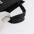 Salvatore Ferragamo Gancini Tote Bag Leather Navy Silver Auth BA7990-7