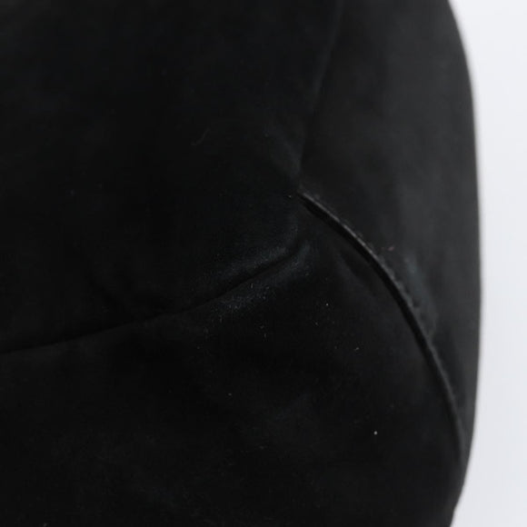 Salvatore Ferragamo Vala Hand Bag Suede Black Gold Auth BA7991