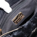 Salvatore Ferragamo Vala Hand Bag Suede Black Gold Auth BA7991-19