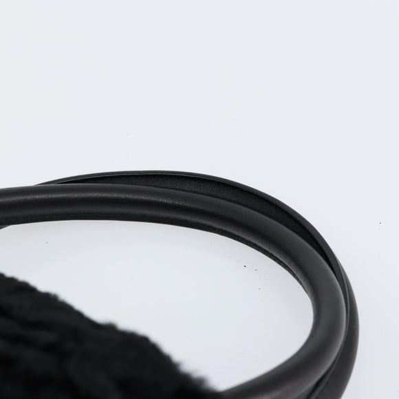 Salvatore Ferragamo Vala Hand Bag Suede Black Gold Auth BA7991