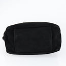 Salvatore Ferragamo Vala Hand Bag Suede Black Gold Auth BA7991-5