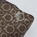 Salvatore Ferragamo Gancini Shoulder Bag Leather Brown Silver Auth BA7992-9