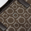 Salvatore Ferragamo Gancini Shoulder Bag Leather Brown Silver Auth BA7992-10