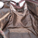 Salvatore Ferragamo Gancini Shoulder Bag Leather Brown Silver Auth BA7992-20