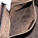 Salvatore Ferragamo Gancini Shoulder Bag Leather Brown Silver Auth BA7992-23