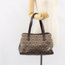 Salvatore Ferragamo Gancini Shoulder Bag Leather Brown Silver Auth BA7992-25