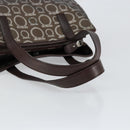 Salvatore Ferragamo Gancini Shoulder Bag Leather Brown Silver Auth BA7992-7