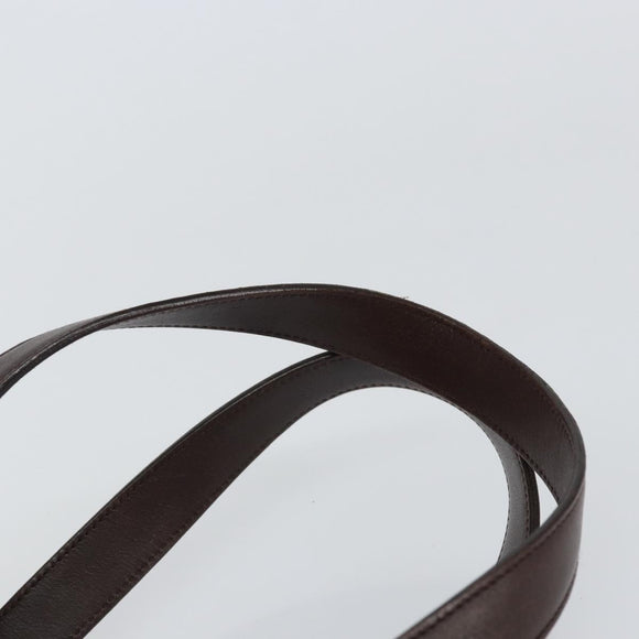 Salvatore Ferragamo Gancini Shoulder Bag Leather Brown Silver Auth BA7992