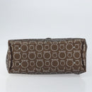 Salvatore Ferragamo Gancini Shoulder Bag Leather Brown Silver Auth BA7992-5