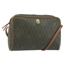 Christian Dior Honeycomb Canvas Shoulder Bag PVC Gold Khaki Auth BA7993-1