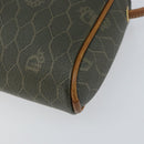 Christian Dior Honeycomb Canvas Shoulder Bag PVC Gold Khaki Auth BA7993-9