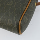 Christian Dior Honeycomb Canvas Shoulder Bag PVC Gold Khaki Auth BA7993-15