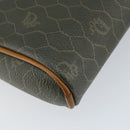 Christian Dior Honeycomb Canvas Shoulder Bag PVC Gold Khaki Auth BA7993-16