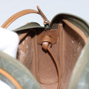 Christian Dior Honeycomb Canvas Shoulder Bag PVC Gold Khaki Auth BA7993-17