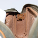 Christian Dior Honeycomb Canvas Shoulder Bag PVC Gold Khaki Auth BA7993-18