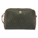 Christian Dior Honeycomb Canvas Shoulder Bag PVC Gold Khaki Auth BA7993-13