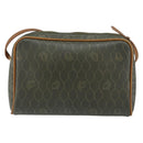 Christian Dior Honeycomb Canvas Shoulder Bag PVC Gold Khaki Auth BA7993-2