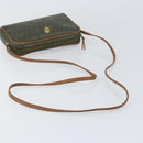 Christian Dior Honeycomb Canvas Shoulder Bag PVC Gold Khaki Auth BA7993-7