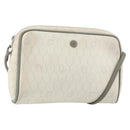 Christian Dior Honeycomb Canvas Shoulder Bag PVC Gold White Auth BA7994-1