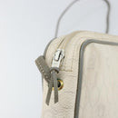 Christian Dior Honeycomb Canvas Shoulder Bag PVC Gold White Auth BA7994-11