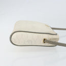 Christian Dior Honeycomb Canvas Shoulder Bag PVC Gold White Auth BA7994-3