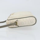 Christian Dior Honeycomb Canvas Shoulder Bag PVC Gold White Auth BA7994-4