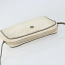 Christian Dior Honeycomb Canvas Shoulder Bag PVC Gold White Auth BA7994-6