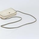 Christian Dior Honeycomb Canvas Shoulder Bag PVC Gold White Auth BA7994-7