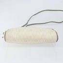 Christian Dior Honeycomb Canvas Shoulder Bag PVC Gold White Auth BA7994-5