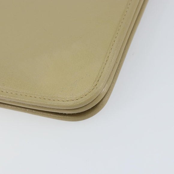 Christian Dior Shoulder Bag Leather Beige Gold Auth BA7996