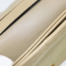 Christian Dior Shoulder Bag Leather Beige Gold Auth BA7996-16