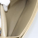 Christian Dior Shoulder Bag Leather Beige Gold Auth BA7996-17