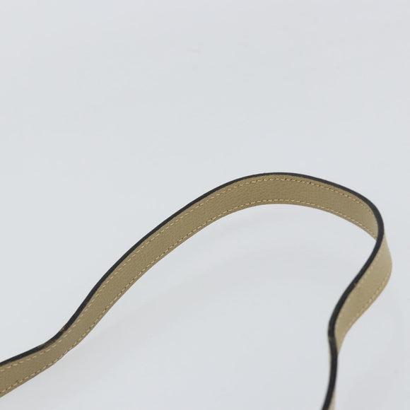 Christian Dior Shoulder Bag Leather Beige Gold Auth BA7996