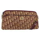 Christian Dior Trotter Canvas Shoulder Bag Red Gold Auth BA7997-1