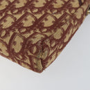 Christian Dior Trotter Canvas Shoulder Bag Red Gold Auth BA7997-10