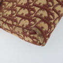 Christian Dior Trotter Canvas Shoulder Bag Red Gold Auth BA7997-11