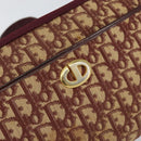 Christian Dior Trotter Canvas Shoulder Bag Red Gold Auth BA7997-14