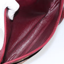 Christian Dior Trotter Canvas Shoulder Bag Red Gold Auth BA7997-17